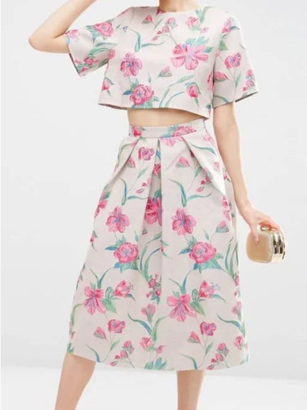 ASOS Pink Floral Two Piece Set